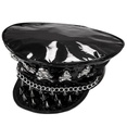 Vinyl "CASQUETTE ROCKER CLOUTEE AVEC CRANES  ET CHAINES"