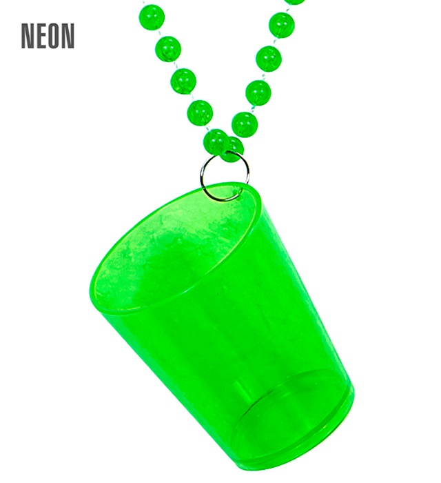 [75724] "COLLIER VERRE A SHOT VERT FLUO"