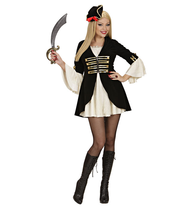 "FEMME CAPITAINE DES PIRATES" (robe avec veste, petit tricorne)