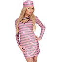 "PRISONNIERE" noir/rose (robe, chapeau)