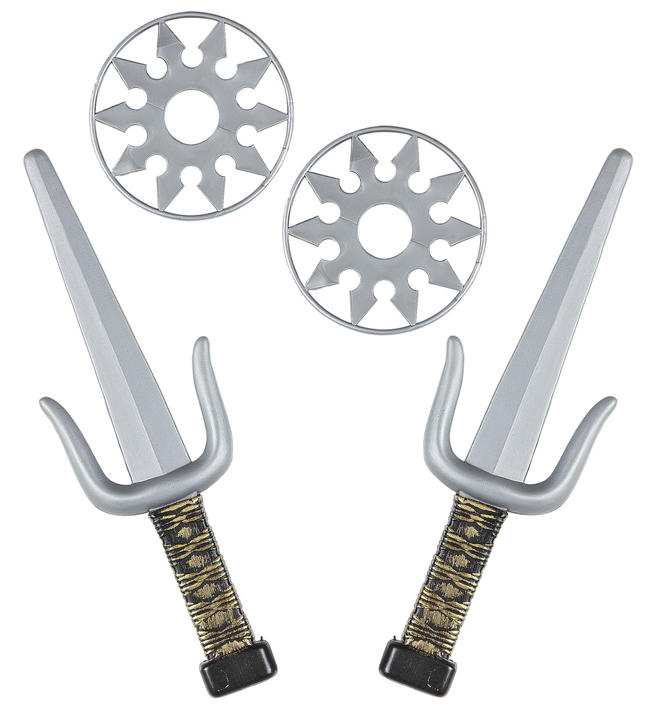 [01205] "SET D'ARMES NINJA (paire de Sai et 2 Shuriken)"