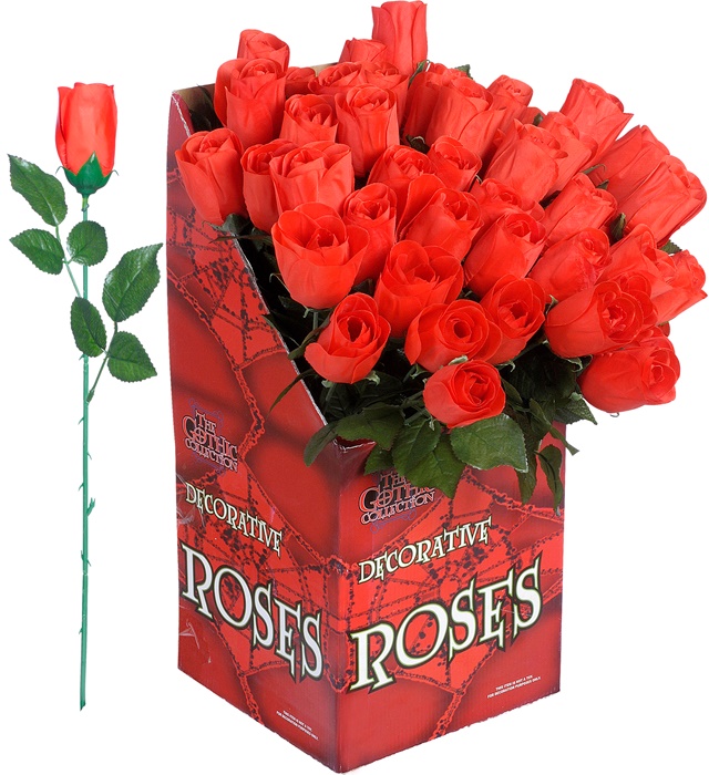 "ROSE ROUGE" présentoir de 48 - 44cm
