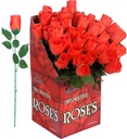 "ROSE ROUGE" présentoir de 48 - 44cm