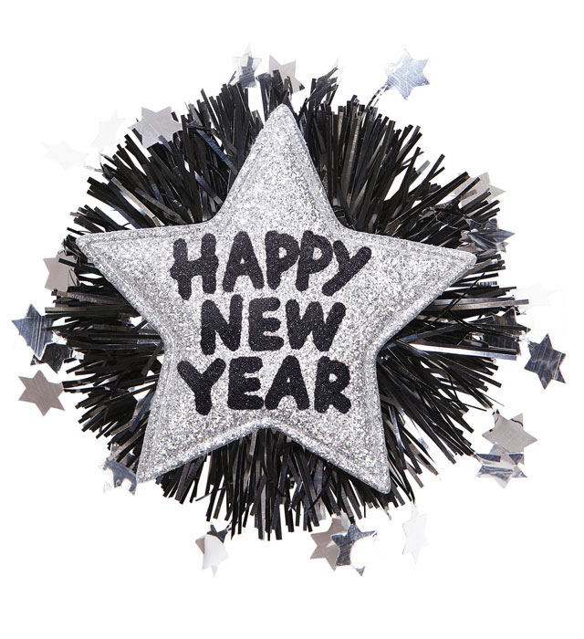 "BROCHE HAPPY NEW YEAR ARGENT"