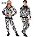"COMBINAISON PARTY FASHION ANIMALIER ZEBRE" (veste, pantalon)