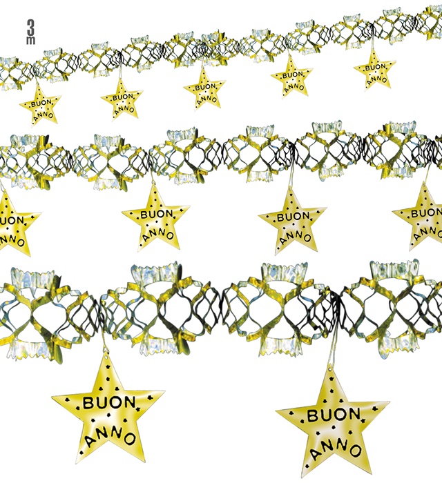 "GUIRLANDE BUON ANNO OR HOLOGRAPHIQUE" 3 m