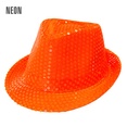 NEON ORANGE SEQUIN FEDORA