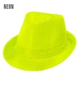 NEON YELLOW SEQUIN FEDORA