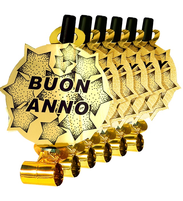 [7916B] Set de "6 LANGUE SONORE BUON ANNO OR"