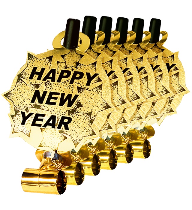 [7918D] Set de "6 LANGUE SONORE HAPPY NEW YEAR OR"