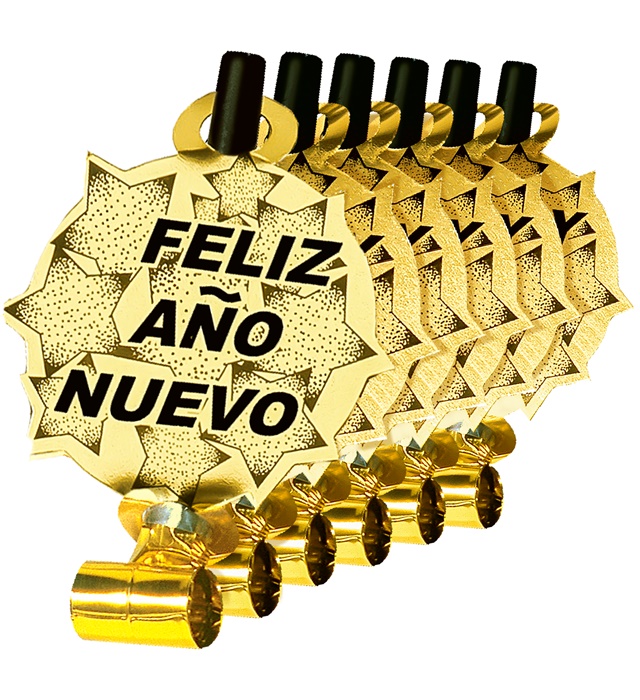 Set de "6 LANGUE SONORE FELIZ AÑO NUEVO OR"
