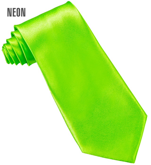 "CRAVATE VERT FLUO" en satin
