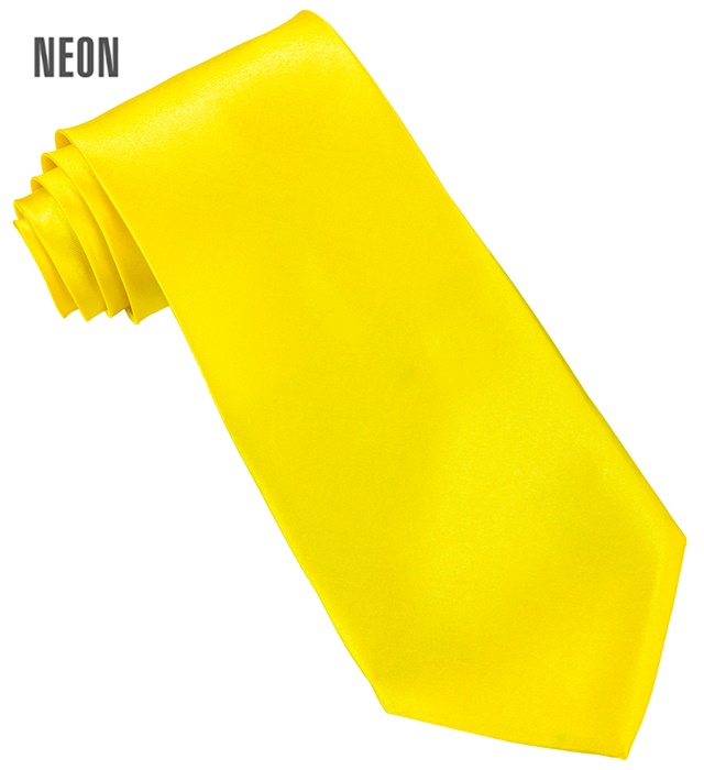 [79242] "CRAVATE JAUNE FLUO" en satin