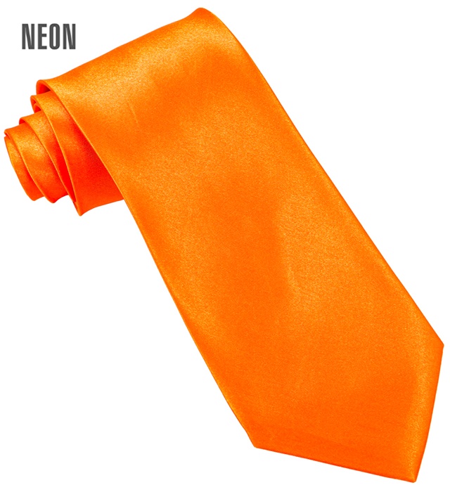 [79243] "CRAVATE ORANGE FLUO" en satin