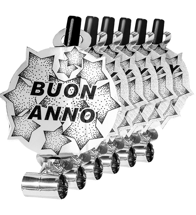 [7925T] Set de "6 LANGUE SONORE BUON ANNO ARGENT"