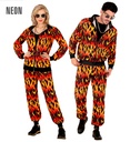 "COMBINAISON PARTY FASHION EN FLAMMES" (veste, pantalon)