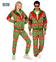 "COMBINAISON PARTY FASHION JOYEUX NOËL VERT-ROUGE" (veste, pantalon)