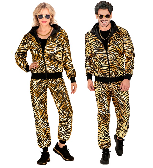 "COMBINAISON PARTY FASHION ANIMALIER OR METALLISE" (veste, pantalon)