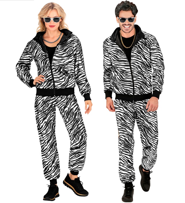"COMBINAISON PARTY FASHION ANIMALIER ARGENT METALLISE" (veste, pantalon)