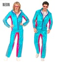 "COMBINAISON PARTY FASHION MUSIQUE DANCE ELECTRONIQUE AZUR METALLISE"  (veste, pantalon)