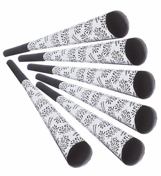 [7941U] Set de "6 TROMPETTE SONORE BUON ANNO ARGENT" 25 cm