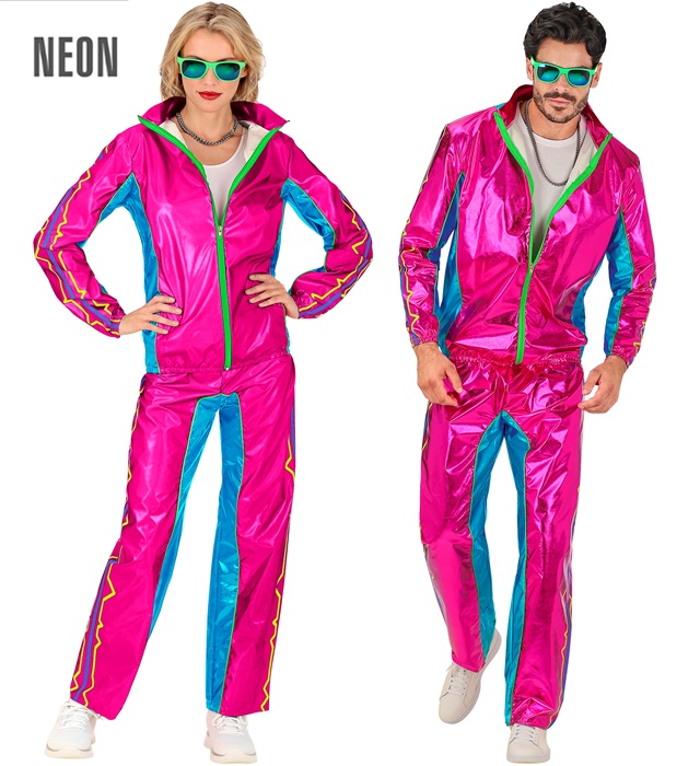 "COMBINAISON PARTY FASHION MUSIQUE DANCE ELECTRONIQUE ROSE METALLISE" (veste, pantalon)
