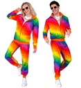 "COMBINAISON PARTY MODE ARC-EN-CIEL PIXEL" (veste, pantalon)