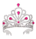 "DIADEME ARGENT AVEC PIERRES PRECIEUSES ROSES"