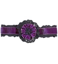 "RAS-DU-COU EN VELOURS VIOLET AVECDECORATION FLEUR ET DENTELLE"