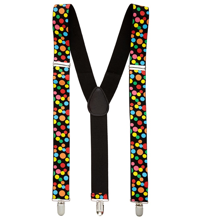 "BRETELLES A POIS MULTICOLORES"