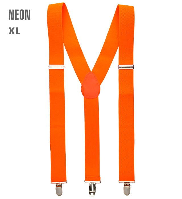 "BRETELLES ORANGES NEON" (extra long jusqu'à 115-120 cm)