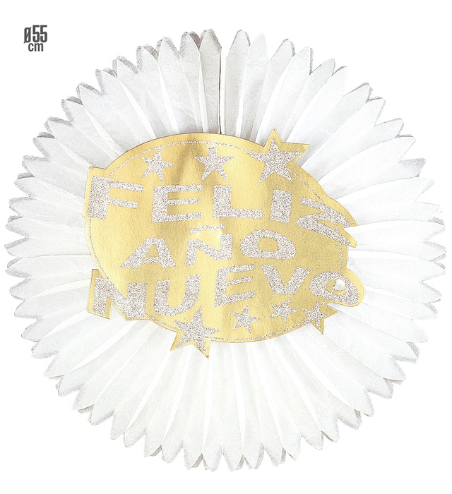 "ROSACE FELIZ AÑO NUEVO " diam. 55 cm - or et argent ass.