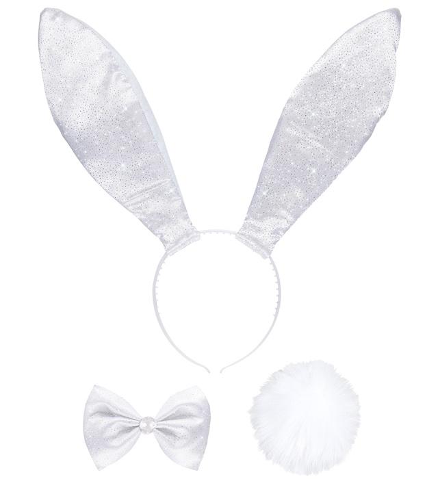 "LAPIN BLANC" set déguisement (oreilles, noeud papillon, queue)
