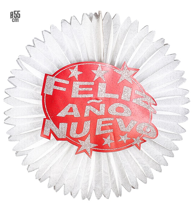 "ROSACE FELIZ AÑO NUEVO  ROUGE" diam. 55 cm