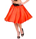 "JUPE SATIN ROUGE AVEC JUPON A VOLANTS"