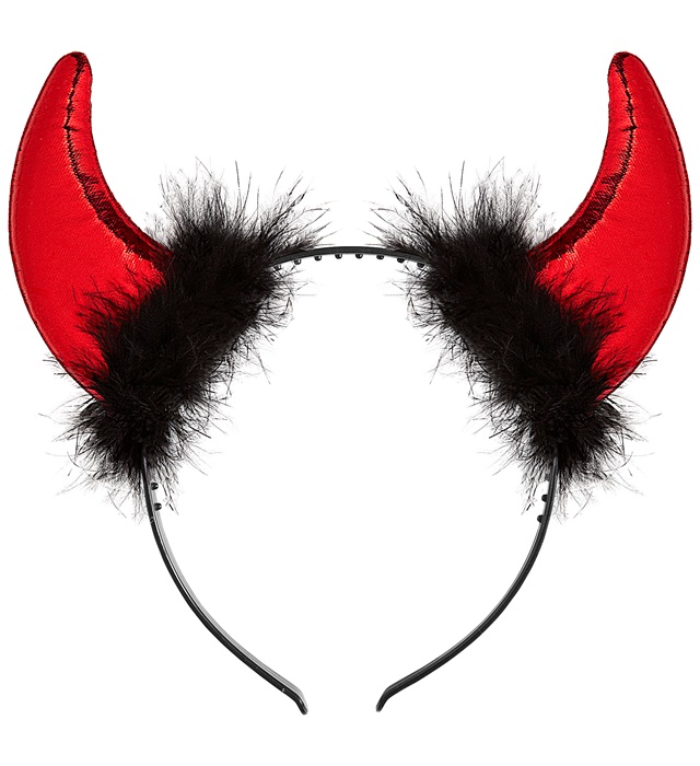 "CORNES ROUGES METALLIQUES AVEC MARABOU ET FILS ETINCELANTS"