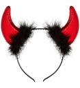 "CORNES ROUGES METALLIQUES AVEC MARABOU ET FILS ETINCELANTS"