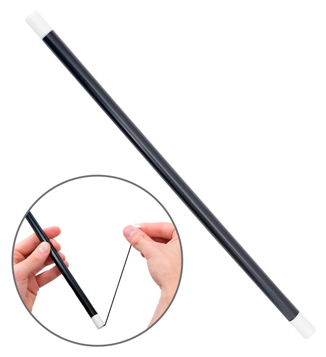 [01294] "BAGUETTE TRICK MAGIQUE AVEC BOUCHONS AMOVIBLES ET FIL INTERIEUR" 33 cm - pour efants et adultes