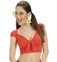 "TOP ROUGE AVEC RUBAN"