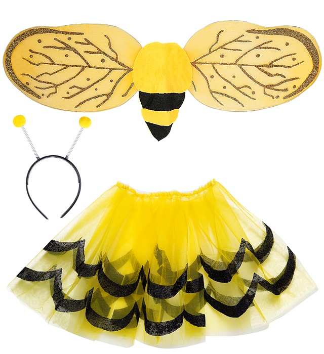 "ABEILLE" set déguisement (tutu, ailes, antennes)