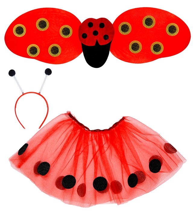 "COCCINELLE" set déguisement (tutu, ailes, antennes)