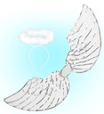 "ANGE EN PAILLETTES" set déguisement (ailes, auréole)