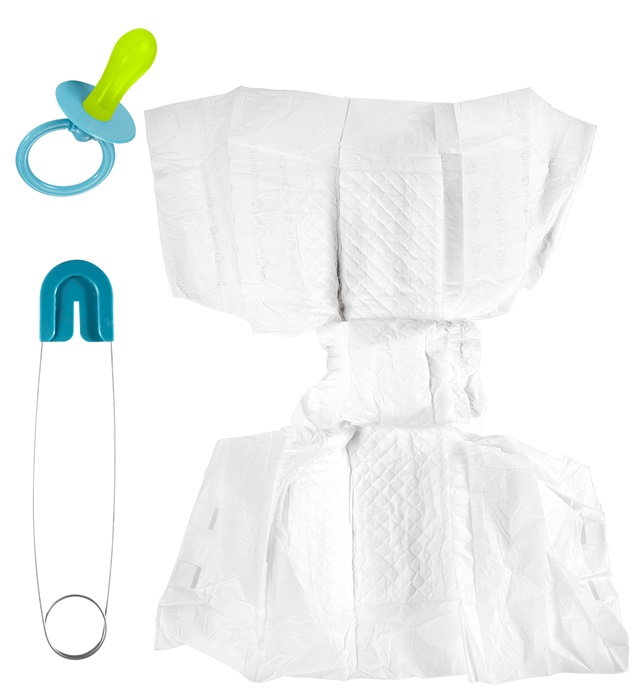 [82521] "SET BEBE BLEU" (couche, épingle de sécurité, sucette)