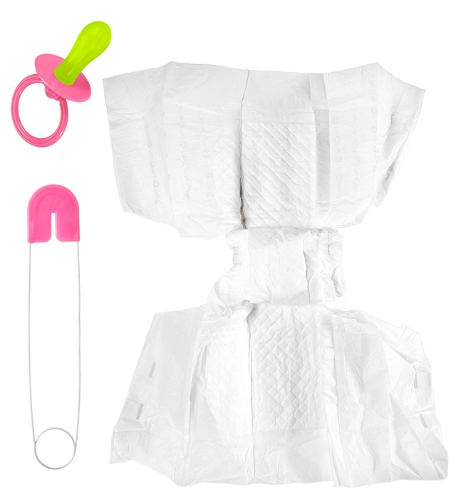 [82522] "SET BEBE ROSE" (couche, épingle de sécurité, sucette)