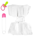 "SET BEBE ROSE" (couche, épingle de sécurité, sucette)