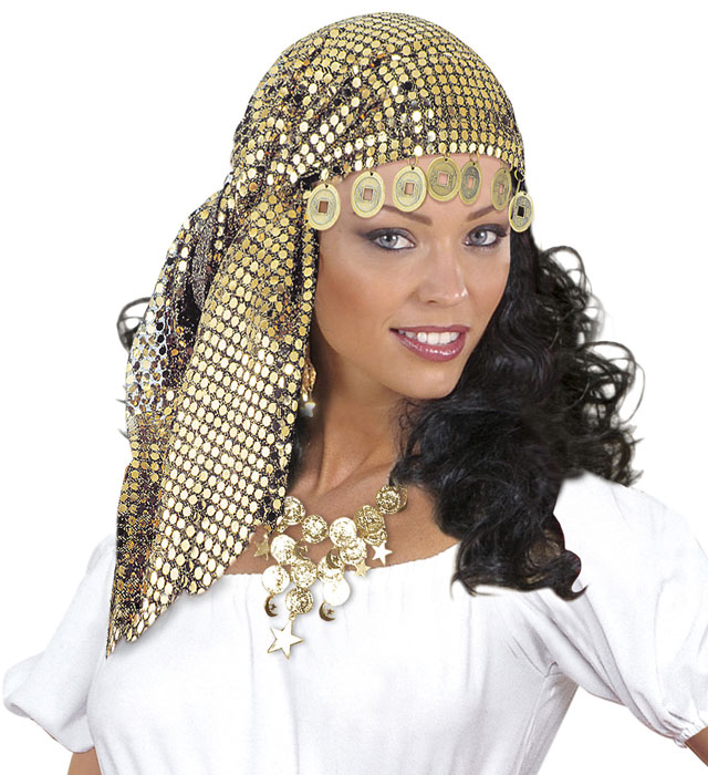 "FOULARD GIPSY AVEC PIECES"