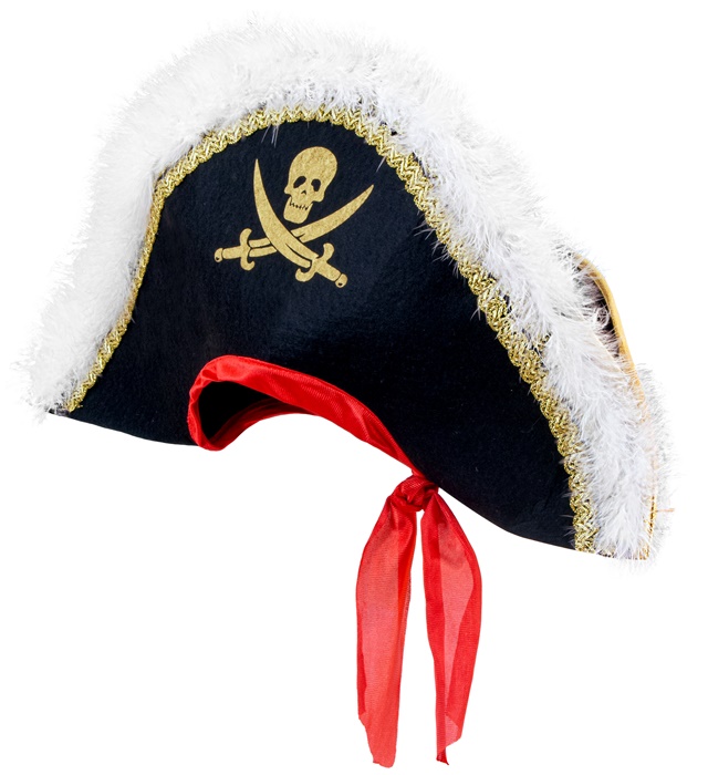 [8482P] "CHAPEAU DE PIRATE DE LUXE AVEC BANDEAU POUR OEIL"