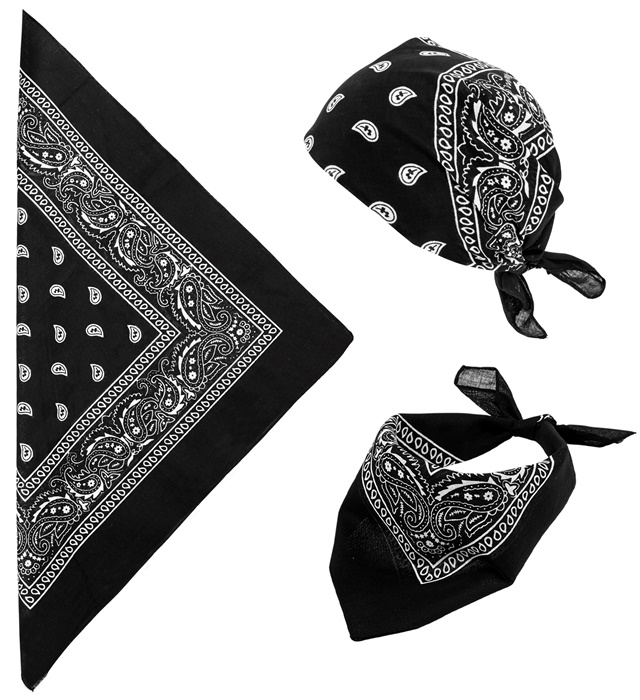 [84972] "BANDANA NOIR" 55x55 cm - 100% coton