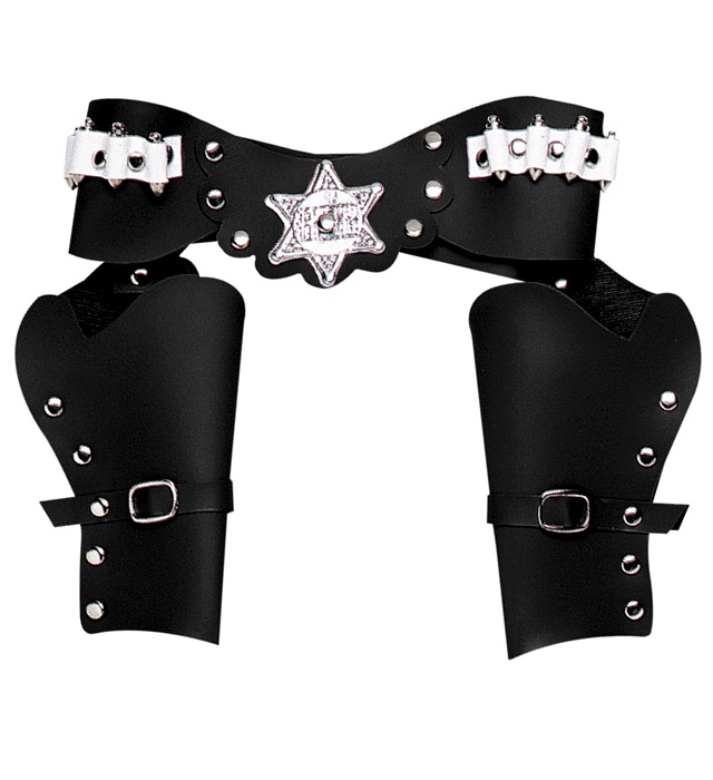 [85021] "DOUBLE HOLSTER NOIR COWBOY DE LUXE" ADULTE