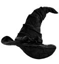 CHAPEAU MAGICIEN/SORCIÈRE EN SIMILI CUIR - noir